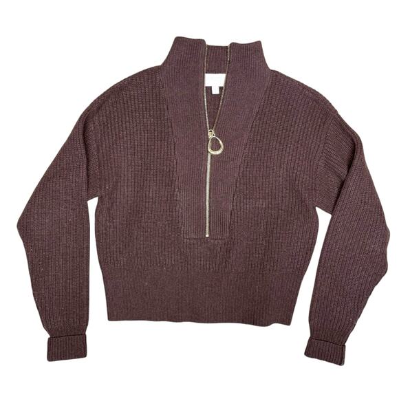 Divine Heritage x REVOLVE Cropped Henley Wool Zip Sweater Small - Picture 3 of 9